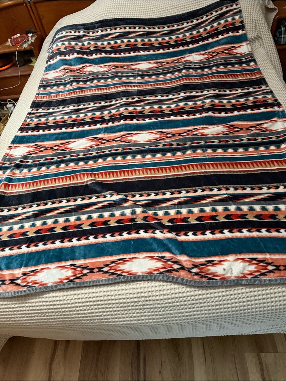 Better Homes And Gardens Teal & Peach Southwestern Stripe Throw Blanket